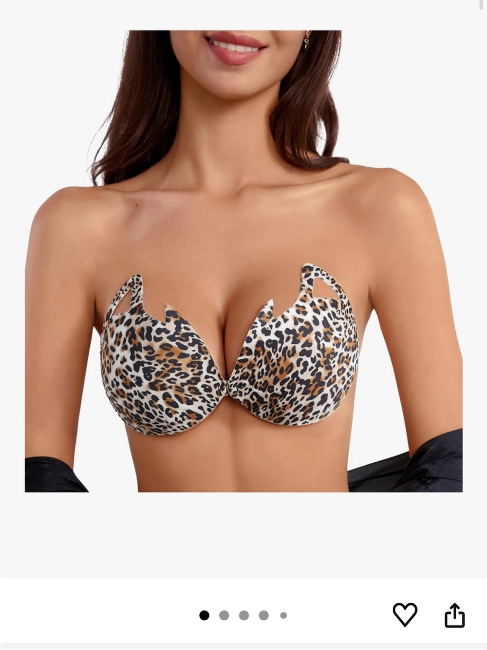 Rosefly self adhesive sticky push up bra- leopard print - NEW
